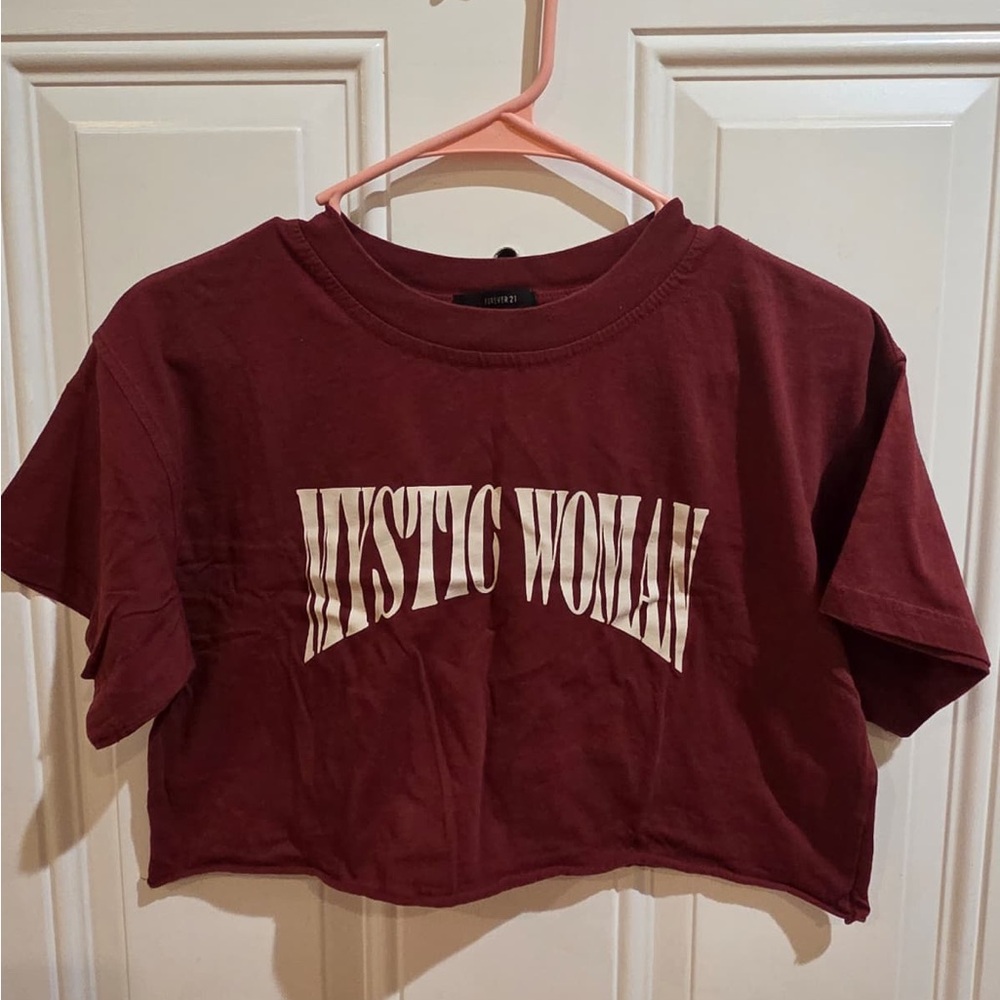 Forever 21 Burgundy Mystic Woman Crop Top